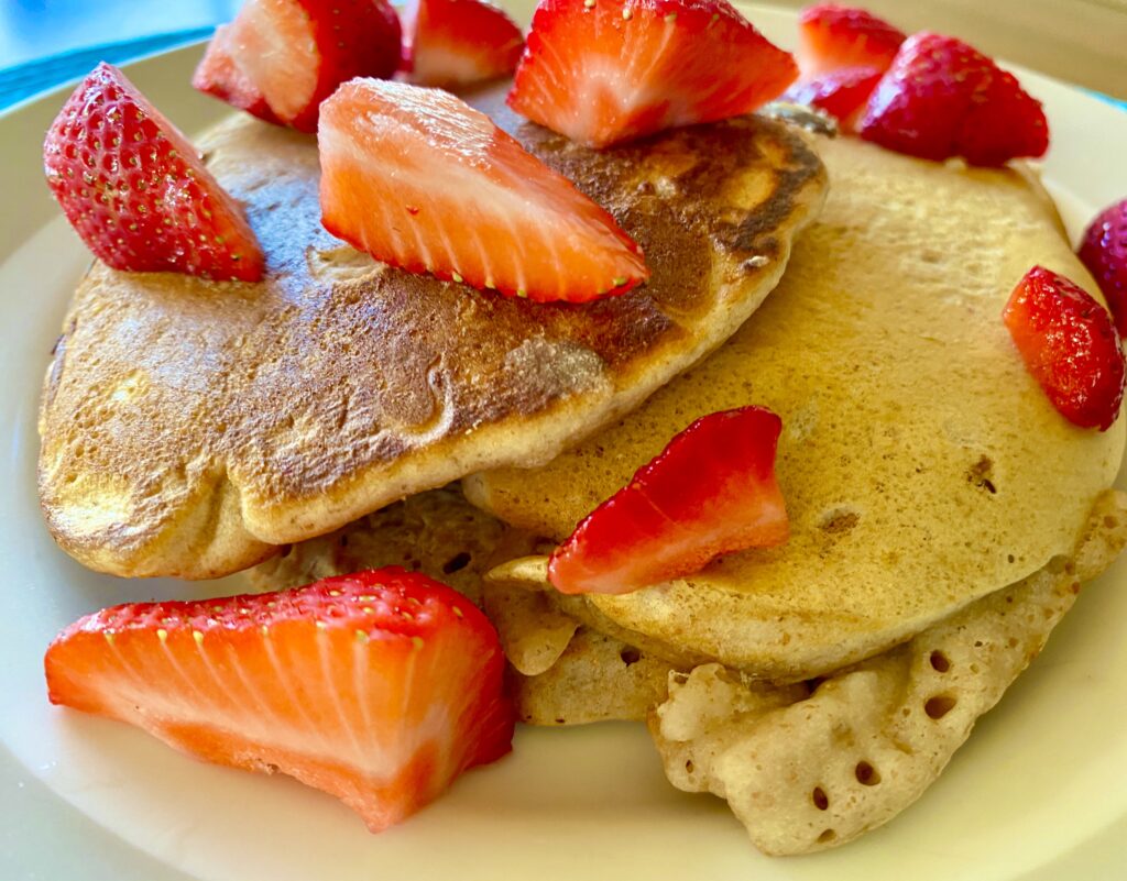 Sourdough pancakes with Strawberries