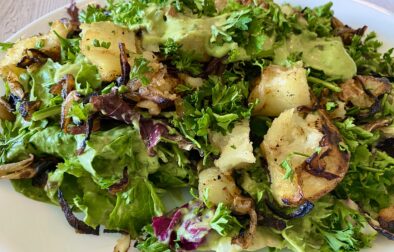 Mixed Greens with Rustic Smashed Potatoes