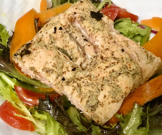 Scottish Salmon on Salad