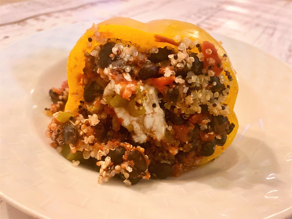 Vegetarian Southwestern Quinoa Stuffed-Peppers