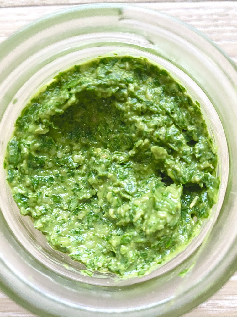 5 Minute Vegan Basil Lemon Pesto