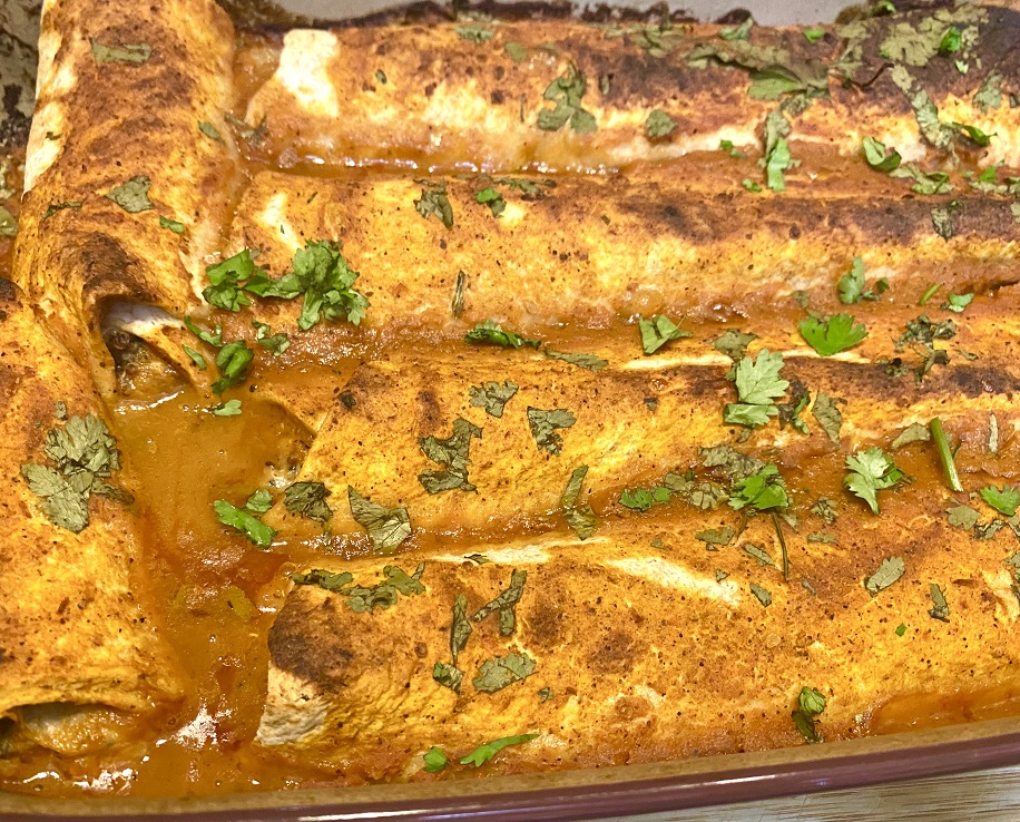 Vegan Cheesy Quinoa Bean Enchiladas