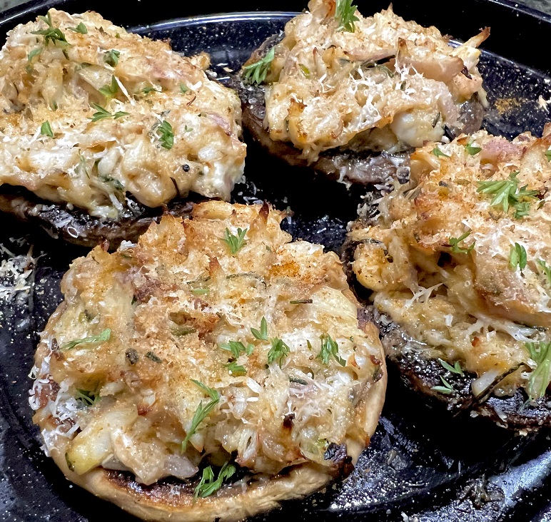 Crab Stuffed portabella Mushrooms 10 specail Mediterranaen Diet recipes to celebrate the new year