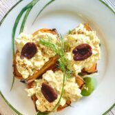 Egg Stuffed Roasted Bell Peppers egg salad How to Eat Eggs on the Mediterranean Diet
