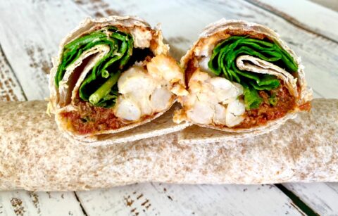 Sundried Tomato Artichoke Pesto Wrap with Canneloni Beans and Spinach