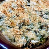 Spaghetti Squash Casserole with Patagonian Scallops Seafood bake with spinach and goat cheese