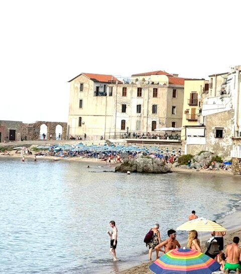 A-Sicilian-Day-at-the-Beach-in-Cefalu Surprise Olive Sunshine is blogging from Sicily