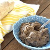 A dish of super easy eggplant mese spread baba ganoush also spelled ganoosh.