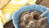 A dish of super easy eggplant mese spread baba ganoush also spelled ganoosh.