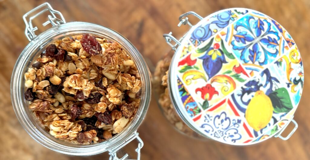 Healthy Granola in a Sicilian Jar