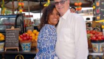 Mark and Sunny - the Olive Sunshine team standing in the Mercato di Ortigia